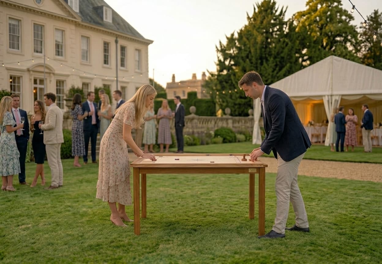 Jeu de palet sur table en bois à louer, animation conviviale pour vin d’honneur en Normandie